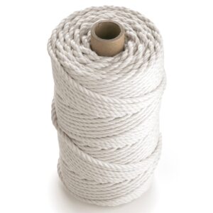 Macrame Cord 5 mm 300 m Natural Cotton Cord 3PLY Strong Cotton String Knitting, Crochet, Macramé - Handbag, Hanging Basket, Dream Catcher MB CORDAS